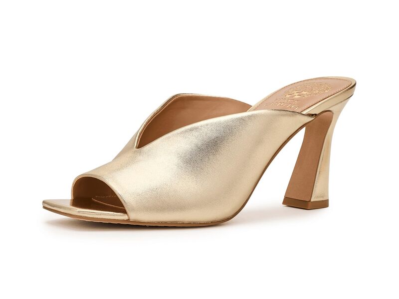ヴィンスカムート レディース シューズ 踵 Vince Camuto Galeni Peep Toe Higheel Mules Egyptian Gold ゴールド