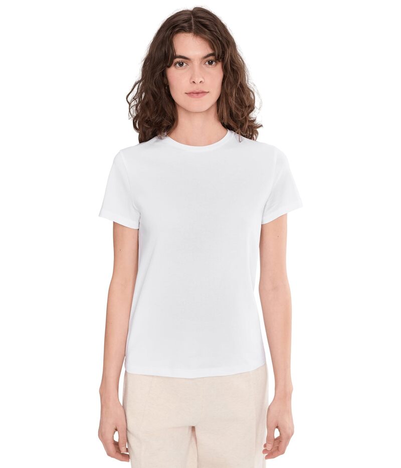 パクト レディース トップス ティーシャツ 労働者の一団のど首 PACT Luxe Signature Crew Neck Tee White 白いこと