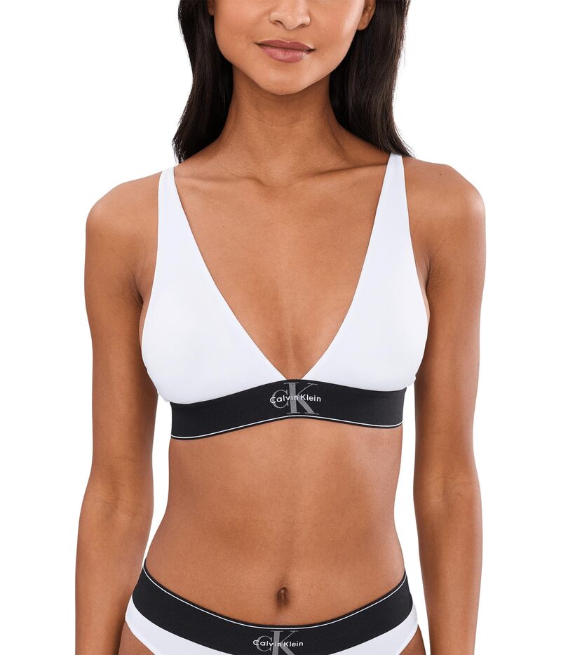 カルバン クラはたご屋 アンダー御召しもの レディース ブラ グラフィック Calvin Klein Underwear Graphic Lightly Lined Triangle Bralette White 白いこと