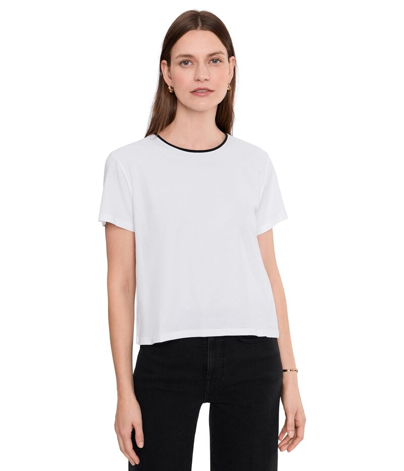 リラピー レディース トップス シャツ コントラスト Lilla P Contrast Roll Relaxed Crewhite ホワイト｜ReVida 店
