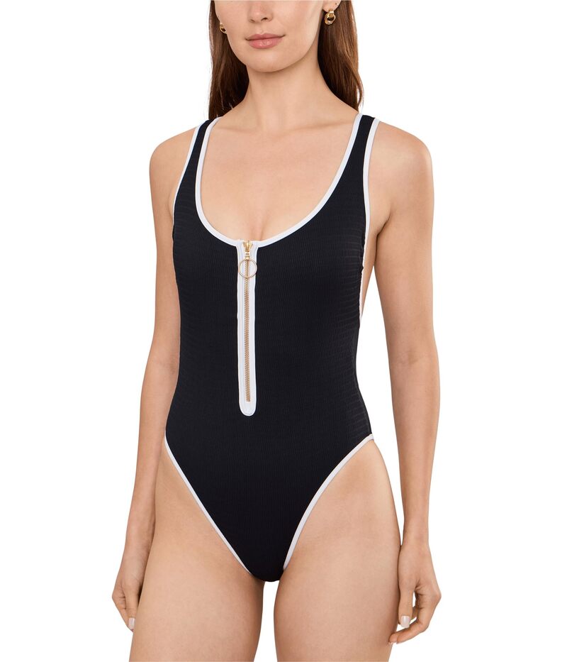シーフォリー レディース 水泳着 上下書き割り Seafolly Beach Bound Retro Tank One-Piece Black 黒いこと