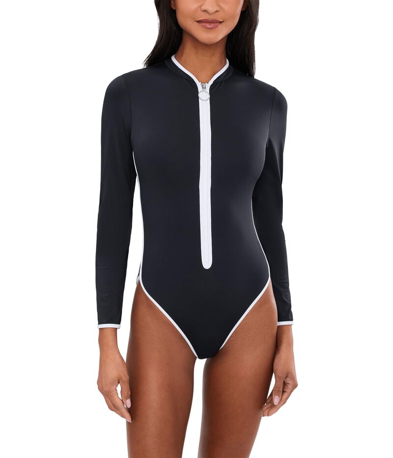 シーフォリー レディース 水着 上下セット Seafolly Collective Long Sleeve Zip Front One-Piece Black ブラック|ReVida 店