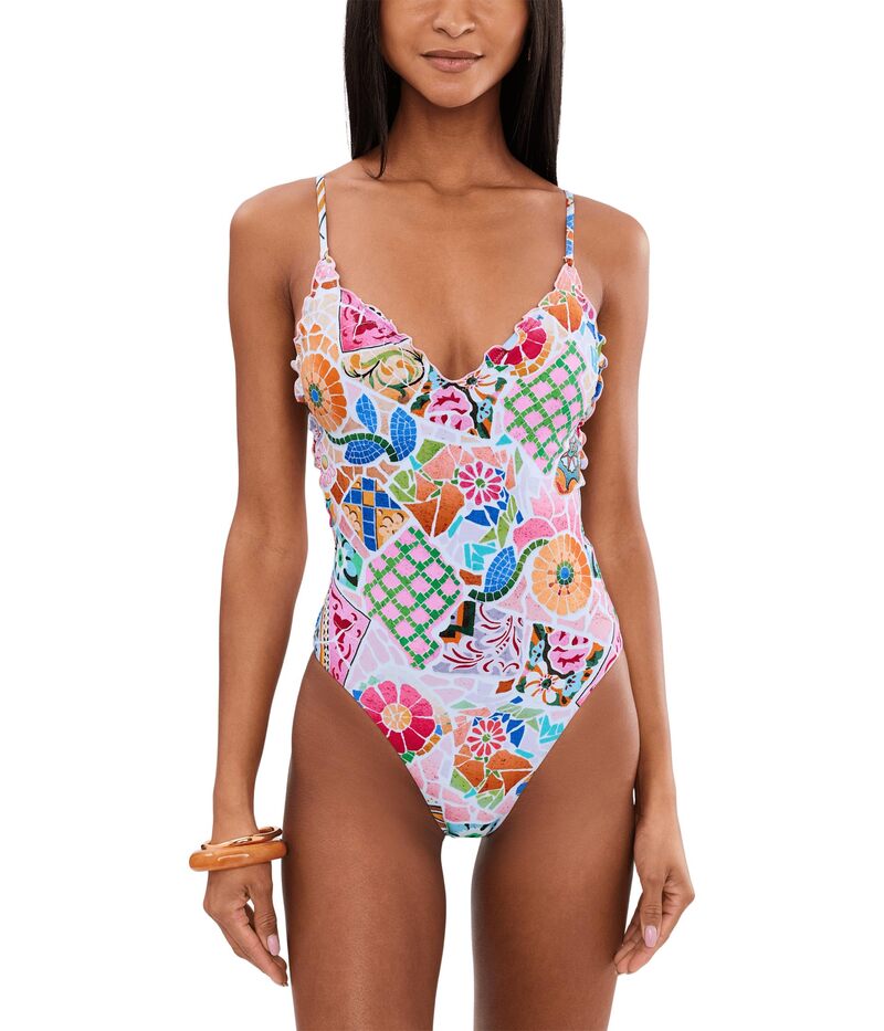 シーフォリー レディース 水泳着 上下仕掛ける Vのど首 Seafolly BeachBoheme V-Neck One-Piece Parfait Pink サクラ色