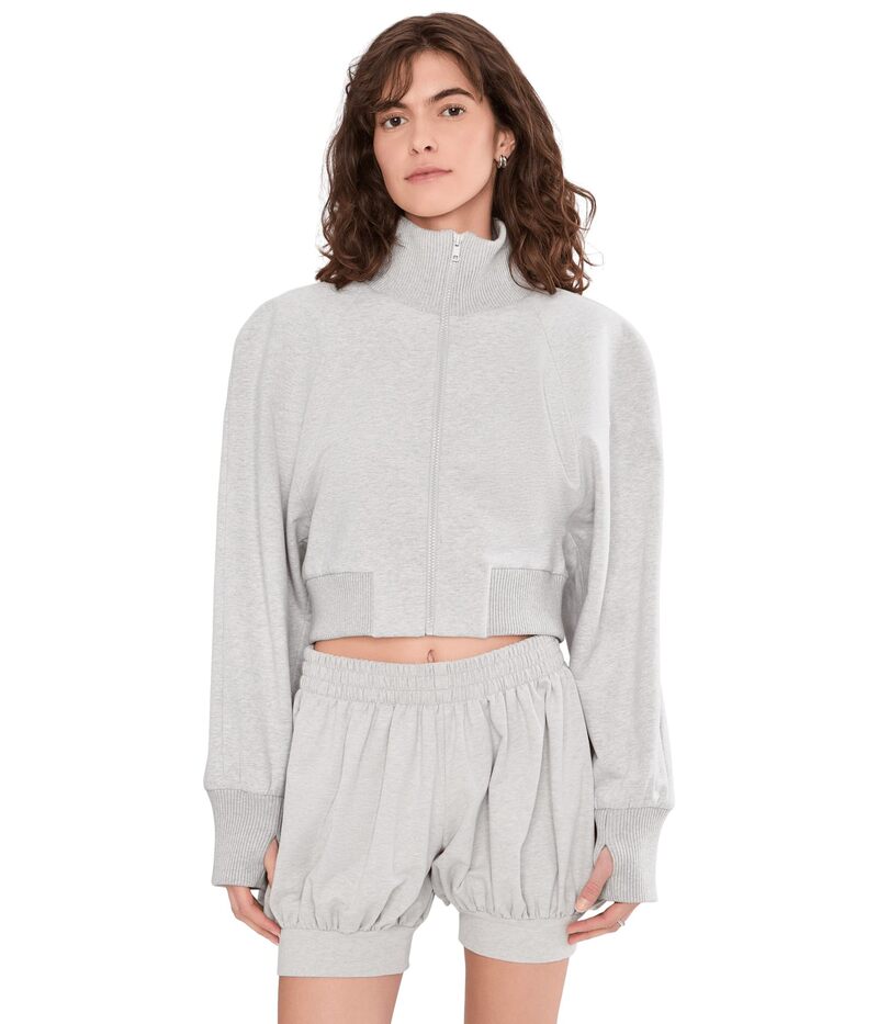 ノーマカマリ レディース アウター 厚地の外套 上衣 Norma Kamali Oversized Turtle Bomber Jacketo Waist Light Heather Grey 薄墨色