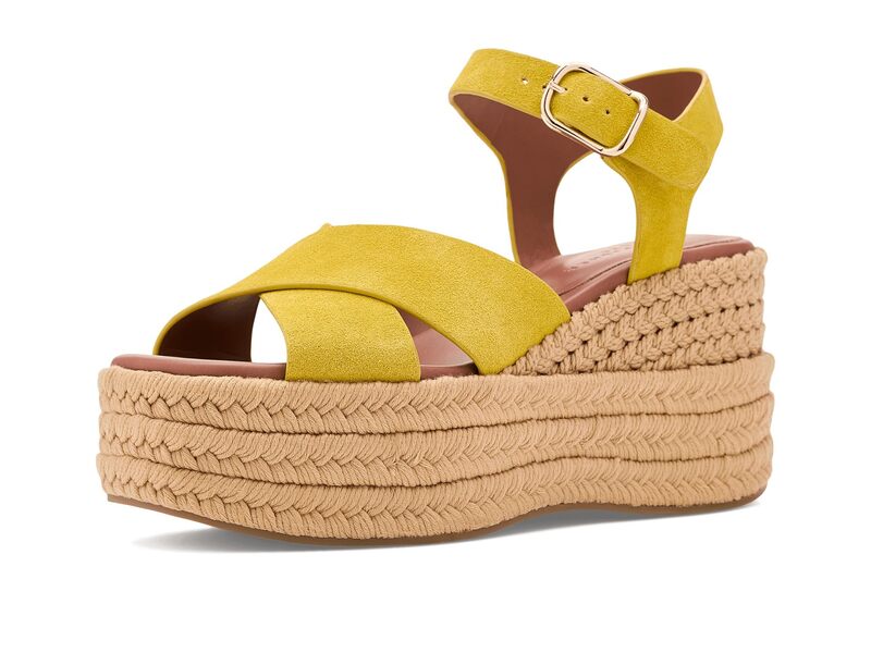 目じるし・フィッシャー レディース シューズ 踵 Marc Fisher LTD Pasion Yellow Suede 黄色