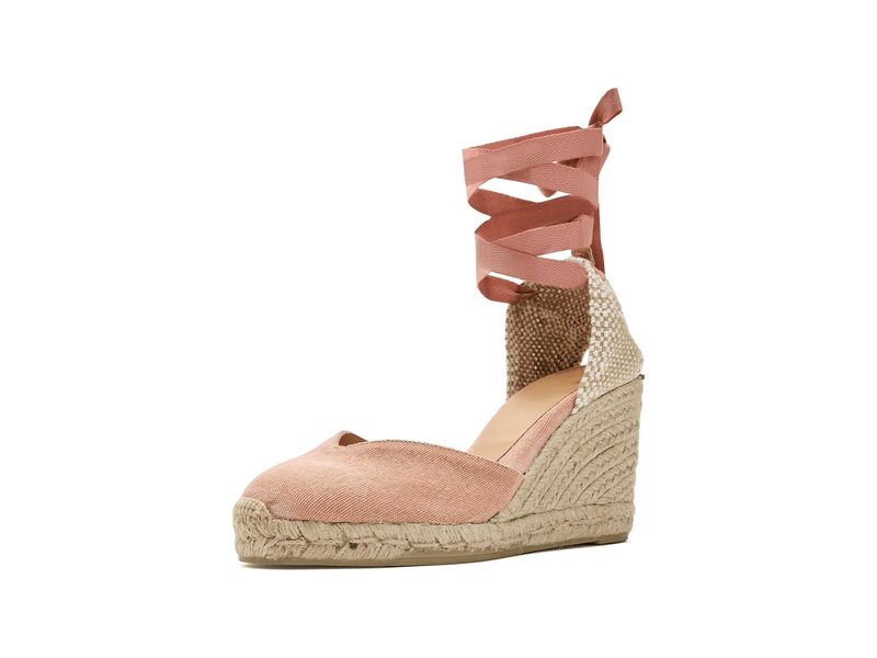 カスタ ニエール レディース シューズ 踵 CASTANER Chiara 80 粍 Wedgespadrille Peach 桃