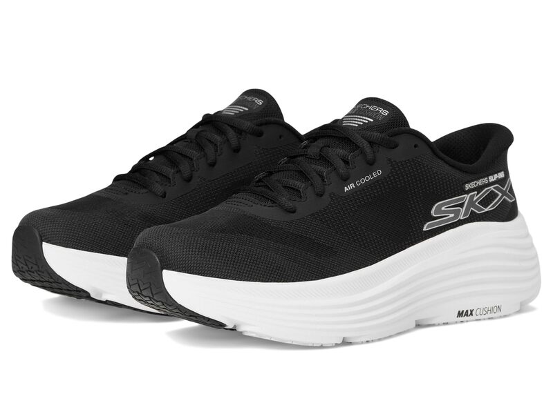 スケッチャーズ レディース シューズ スニーカー SKECHERS Max Cushioning Endeavour Hallandale Hands Free Slip-Ins Black/White 白いこと