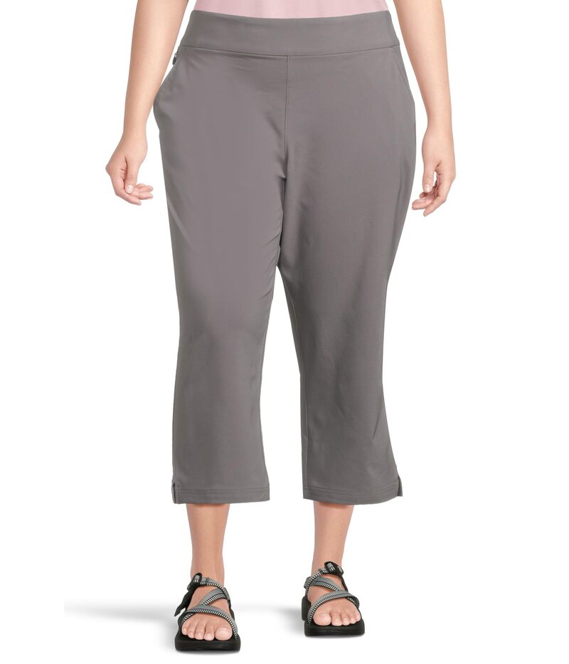 コロンビア レディース ボトムス 心地よいズボン下 足し加える大きさ 旗がしら Columbia Plusize All Seasons Capri City Grey 薄墨色