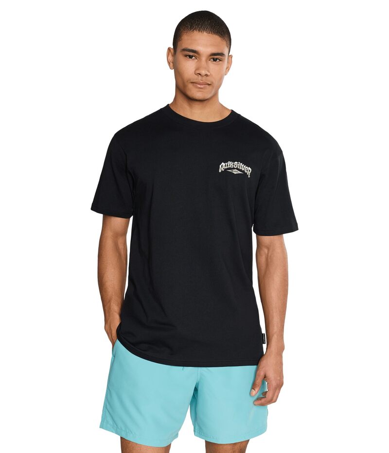 クイックしろがね色 メンズ トップス プルオーバー Quiksilver Diamond Arch Screen Tee Black 黒いこと