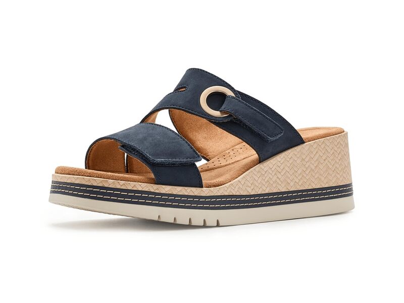 クラークス レディース シューズ ヒール Clarks Kidiki Cove Navy Nubuck ネイビー｜ReVida 店