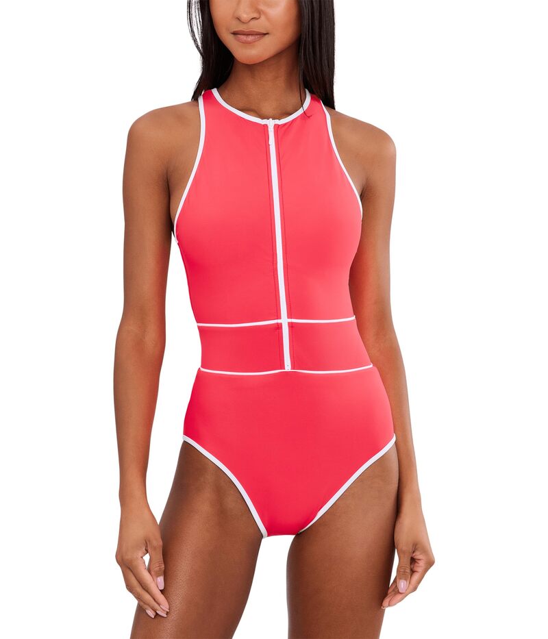 ベッカ レディース 水泳着 上下仕掛ける ハイネック BECCA Sport Mode Shannon High Neck Zip One-Piece Caliente