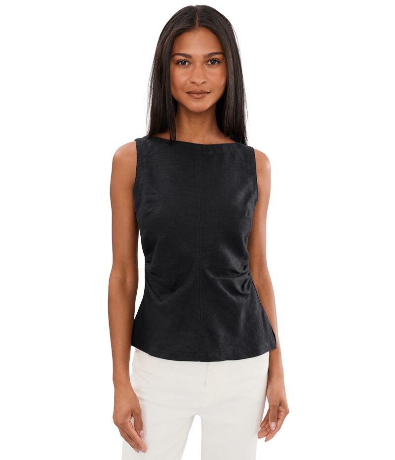 メイドウェル レディース トップス シャツ Madewell New Boatneck Side Cinch Shell - Estero L Jet Black ブラック|ReVida 店