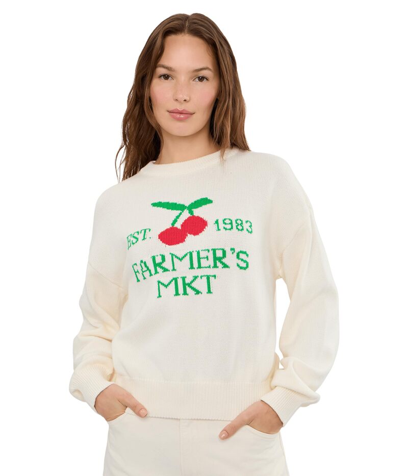 525 亜米利加 レディース アウター 編み物・ティーシャツ グラフィック 525 america Bella Graphic Pullover Chalk Combo 車輪止め