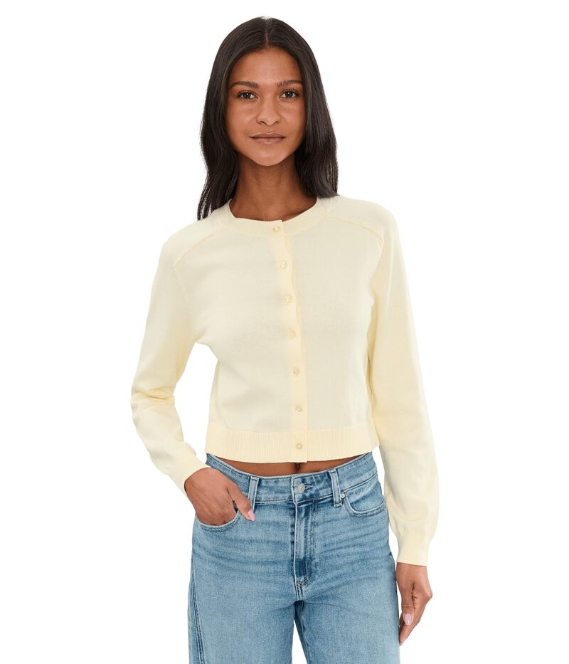 525 亜米利加 レディース アウター 編み物・プルオーバー ジレー 525 america Cleo Saddle Shoulder Cardigan Lemon Icing
