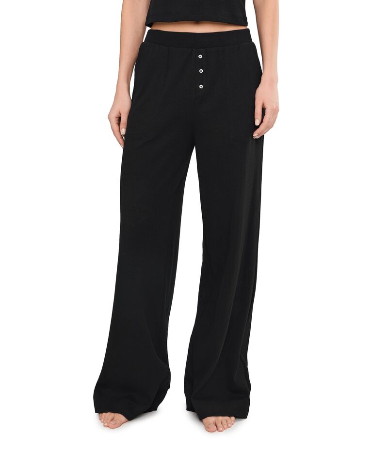 パクト レディース ボトムス カジュアルパンツ ワイドレッグ PACT Dream Rib Wide Leg Lounge Pants Black ブラック｜ReVida 店
