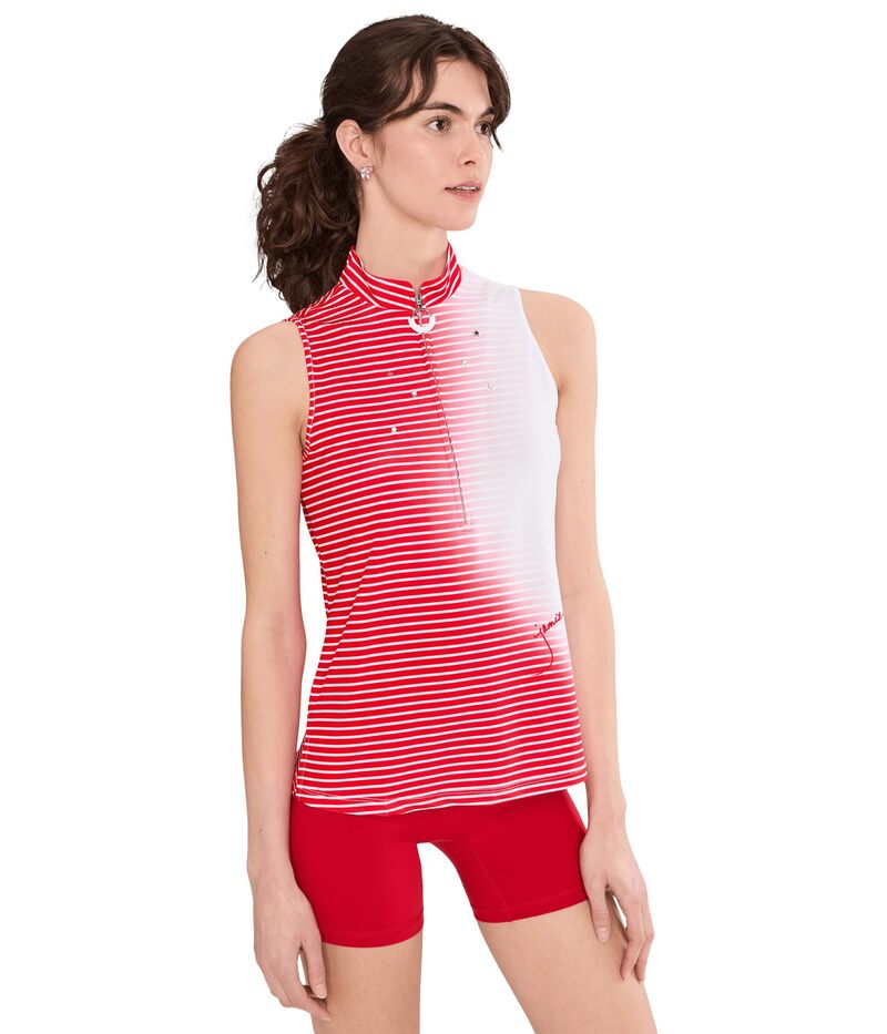 ジャイミーサドック レディース トップス シャツ ノースリーブ Jamie Sadock Life Style Jasmine Sleeveless Tank Top with Back Inverted Pleat Red レッド｜ReVida 店 10,991円