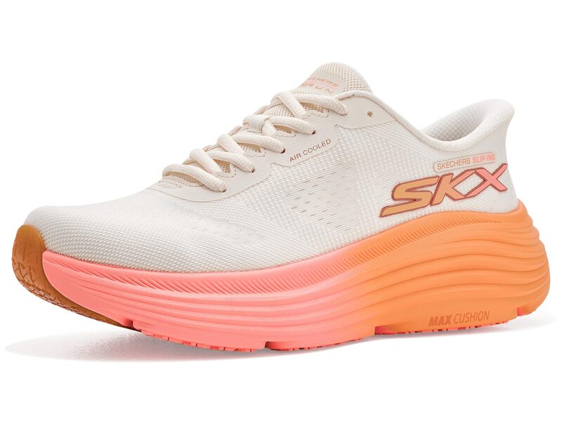 スケッチャーズ レディース シューズ スニーカー SKECHERS Max Cushioning Endeavour Hallandale Hands Free Slip-Ins Off-White/Pink 象牙色