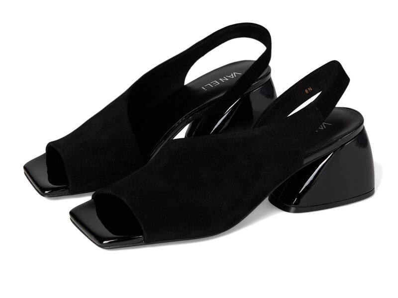 ベネリ レディース シューズ 踵 Vaneli Molke Black Suede/Patent 黒いこと