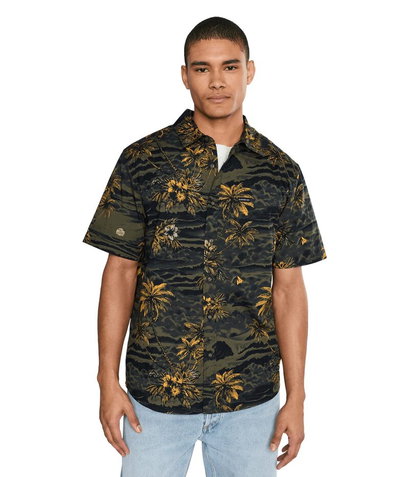 クイックシルバー メンズ トップス シャツ ダウン Quiksilver Sundown Classic Woven Anthracite|ReVida 店