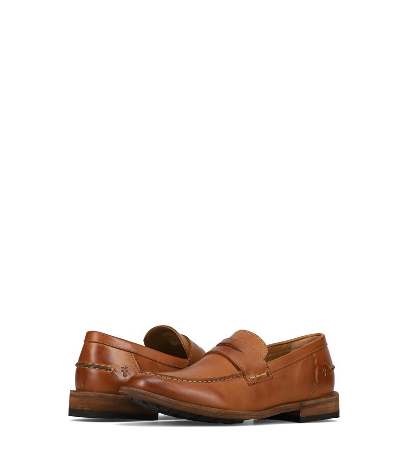 飛球 メンズ シューズ スリッポン・ローファー Frye Tyler Flex Penny Caramel