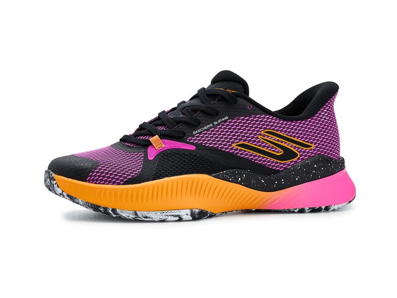 スケッチャーズ レディース シューズ スニーカー Tennishoe Hands Free Slip-inskecherstate Champ Sneaker Black/Pink 黒いこと