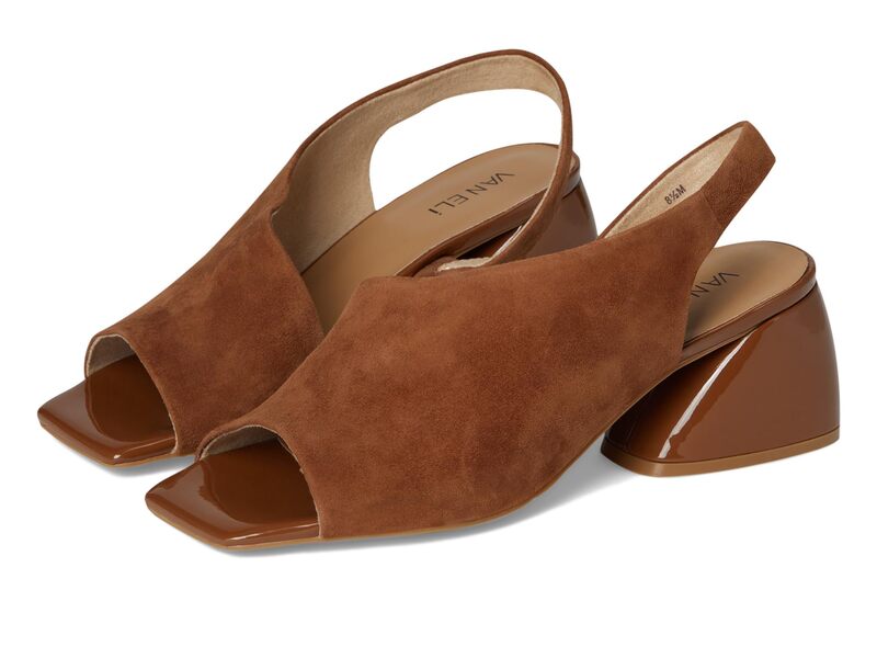 ベネリ レディース シューズ 踵 Vaneli Molke Cuoio Suede/Patent