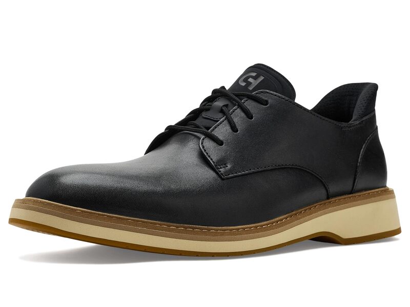 電話を掛けるハーン メンズ シューズ オックスフォード Cole Haan Mansfield Grand Plain Toe Quick-on Black/Angora 黒いこと