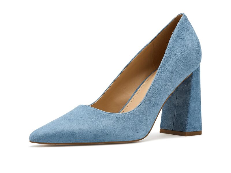 見澄ます・フィッシャー レディース シューズ 踵 Marc Fisher LTD Minny Blue Suede 青碧
