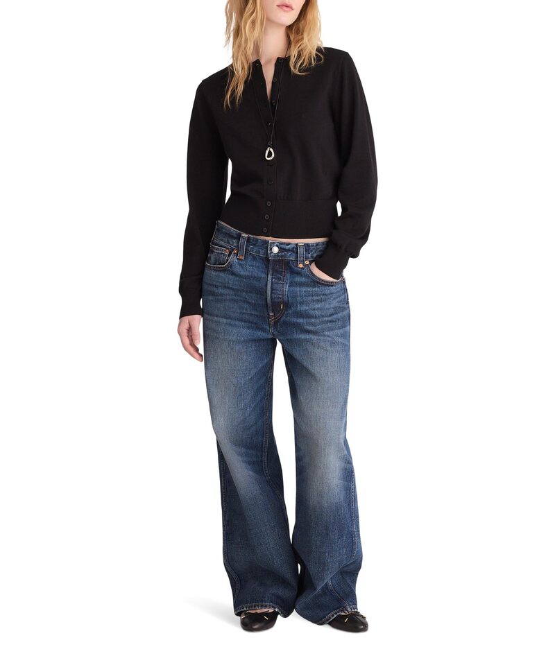 メイドウェル レディース アウター 編み物・スウェーター 綿織物 ジレー Madewell Button-Front Cardigan インチ 100% Cotton Jet Black 黒いこと