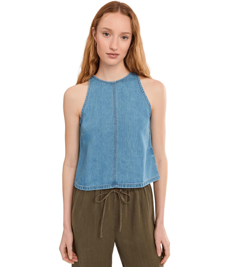 メイドウェル レディース トップス シャツ デニム ホルター Madewell Airy Denim Halter Shell Top Clean Soft Sky デニム|ReVida 店
