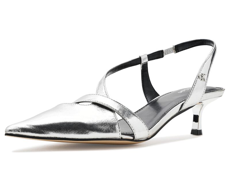 カルバンクライン レディース シューズ 踵 Calvin Klein Arlanna Silver Metallic しろがね色