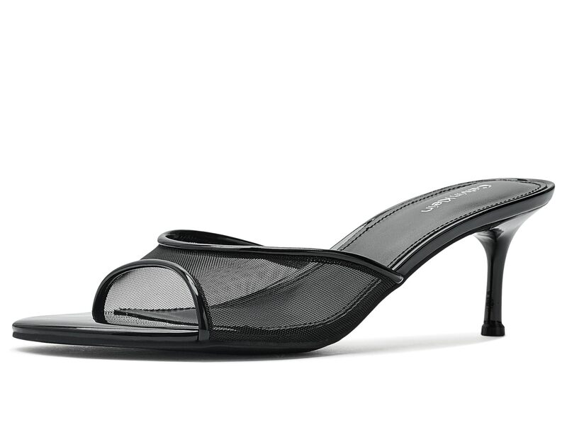 カルバンクライン レディース シューズ スニーカー Calvin Klein Vixie Black Patent Mesh 黒いこと
