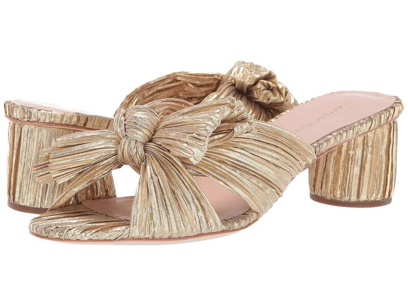 ロフラー 幽客ダル レディース シューズ サンダル 筋目 Loefflerandall Emilia Pleated Knot Mule Gold Pleated Lame ゴールド