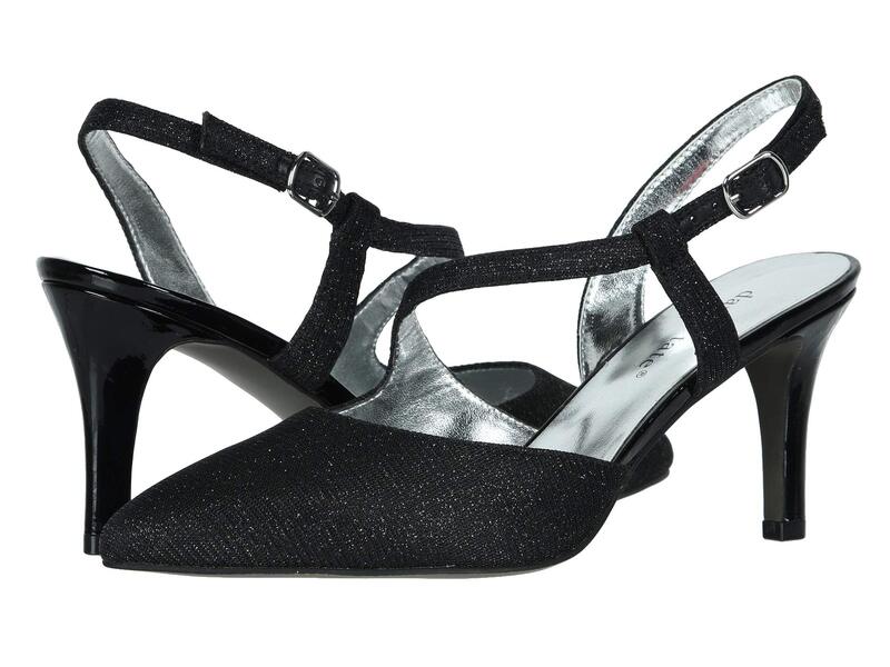 ダイビッドテイト レディース シューズ 踵 David Tate Lucia Black Gliter Fabric Pat 黒いこと