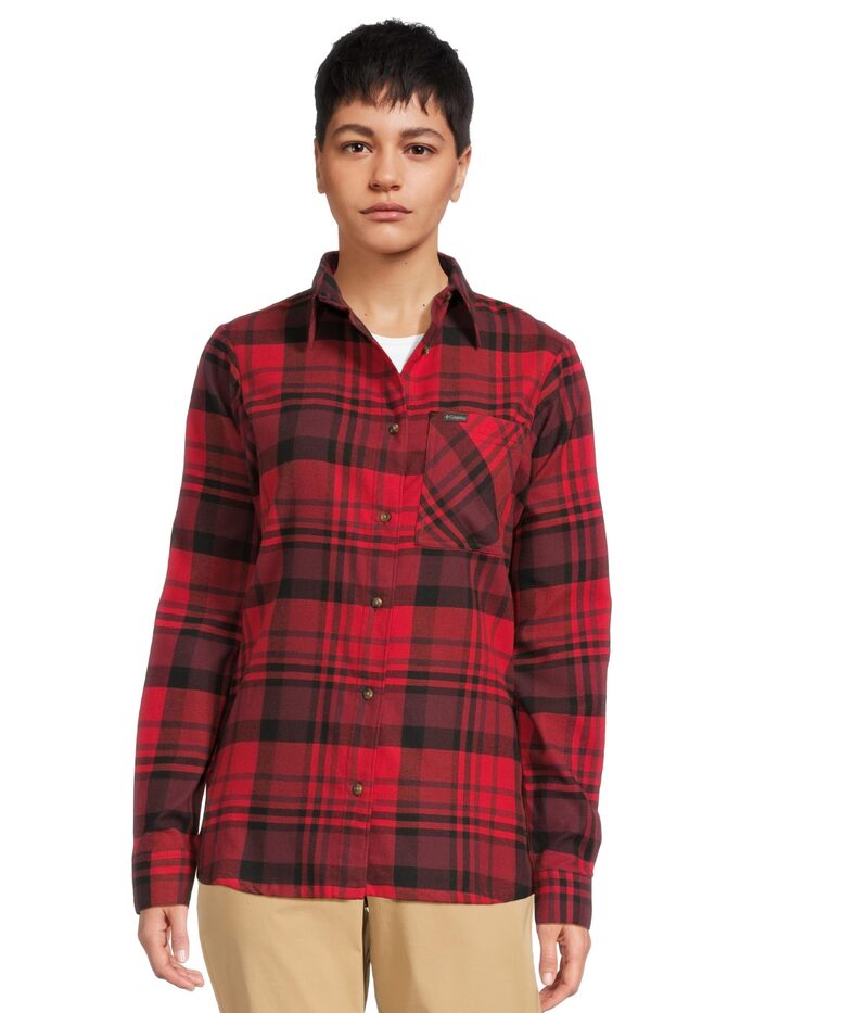 コロンビア レディース トップス ティーシャツ Columbia Calico Basin Flannelong Sleeve Shirt Mountain Red Multiplaid 赤いこと