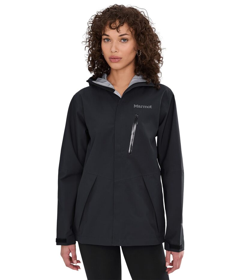 モルモット レディース アウター 厚地の外套 上衣 Marmot Precip Evo Pro Jacket Black 黒いこと