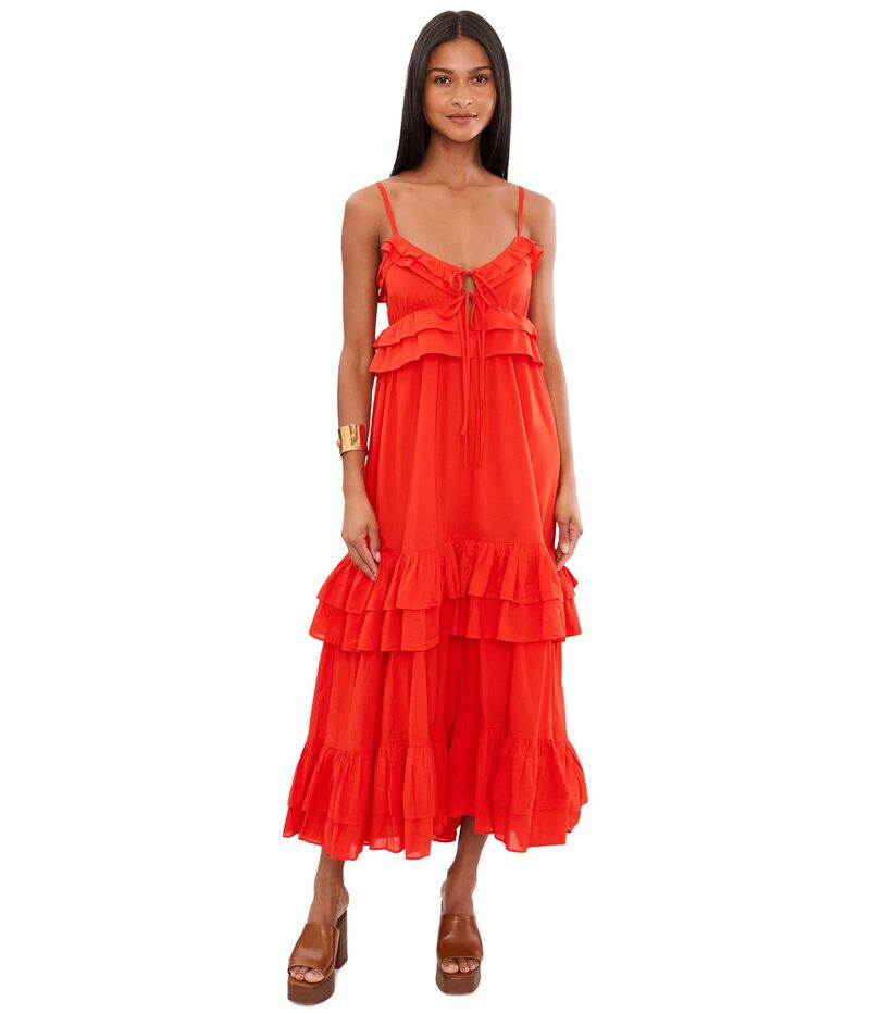 ウミーユアムーム レディース トップス 衣装 マキシ Show Me Your Mumu Freya Maxi Dress Rouge Red Voile 赤いこと