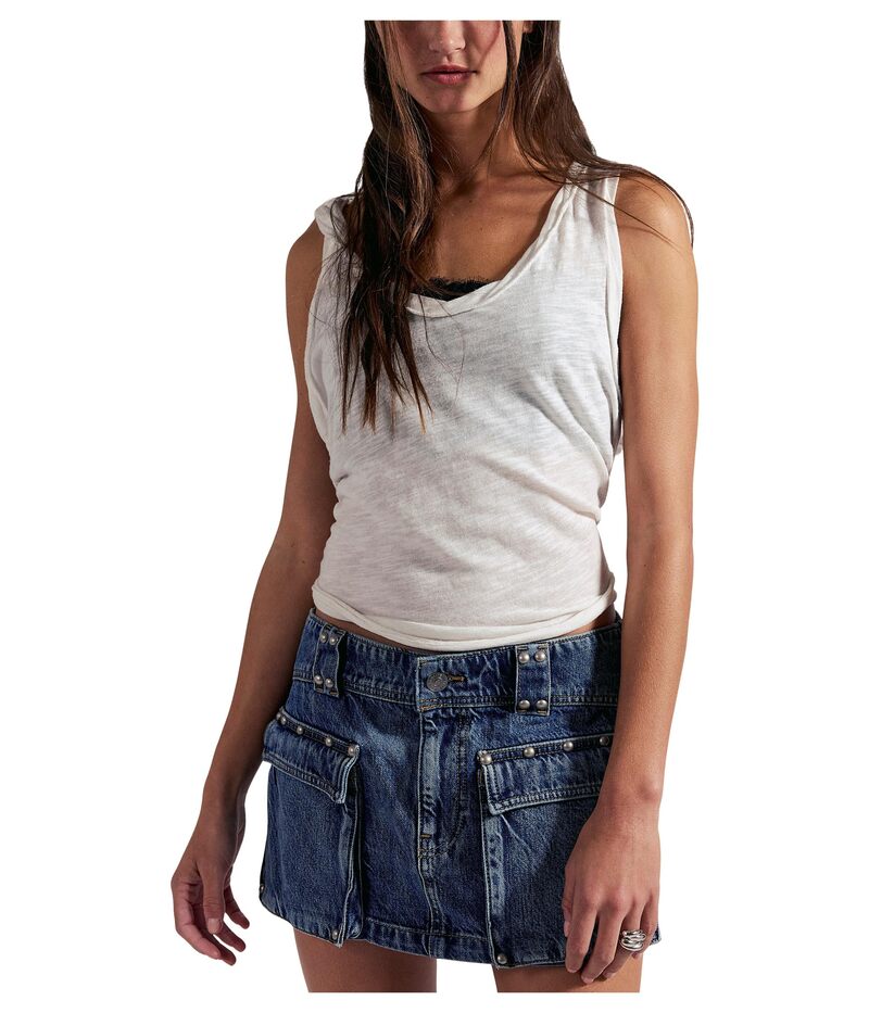 フリーピープル レディース 下つ方スコート ミニ ジーンズ Free People Hera Studdedenimini Skirt Juno ジーンズ