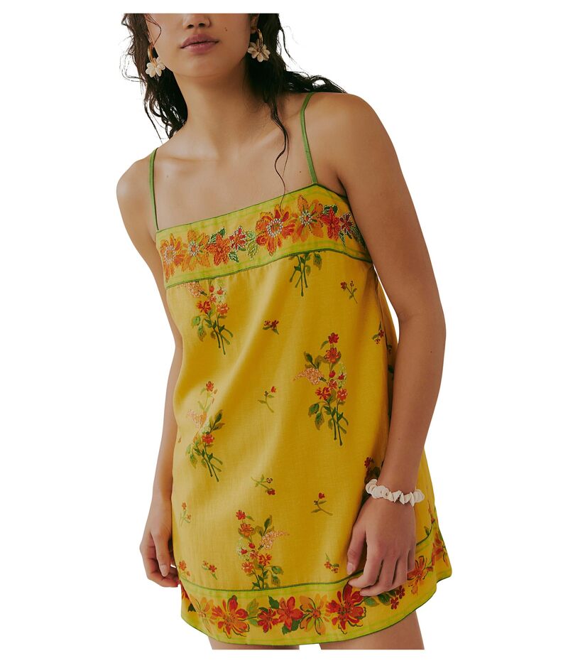 フリーピープル レディース トップス 衣装 ミニ Free People Bali Take Me With You Mini Dress Yellow 黄色