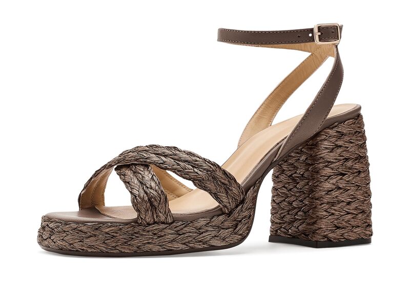 カスタ ニエール レディース シューズ 踵 サンダル CASTANER Valeriette Raffia Sandals Taupe トープ