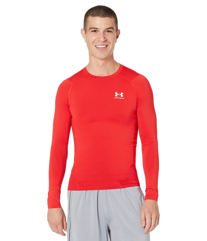 アンダーアーマー メンズ トップス プルオーバー Under Armour Heatgearmour Compression Long Sleeve Red/White 白いこと