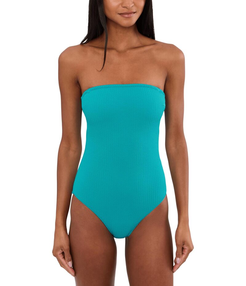 シーフォリー レディース 海水着 上下書き割り Seafolly Sea Dive Bandeau One-Piece Caribbean Blue 青碧