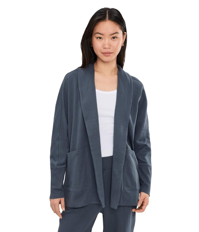 パクト レディース アウター 編み物・ティーシャツ ジレー PACT Airplane Wrap Cardigan Steel Blue 青碧