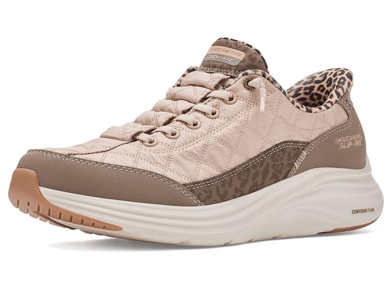 スケッチャーズ レディース シューズ スニーカー SKECHERS Contour Foam Cozy Fit Hands Free Slip-Ins Leopardream Brown ブラウン｜ReVida 店