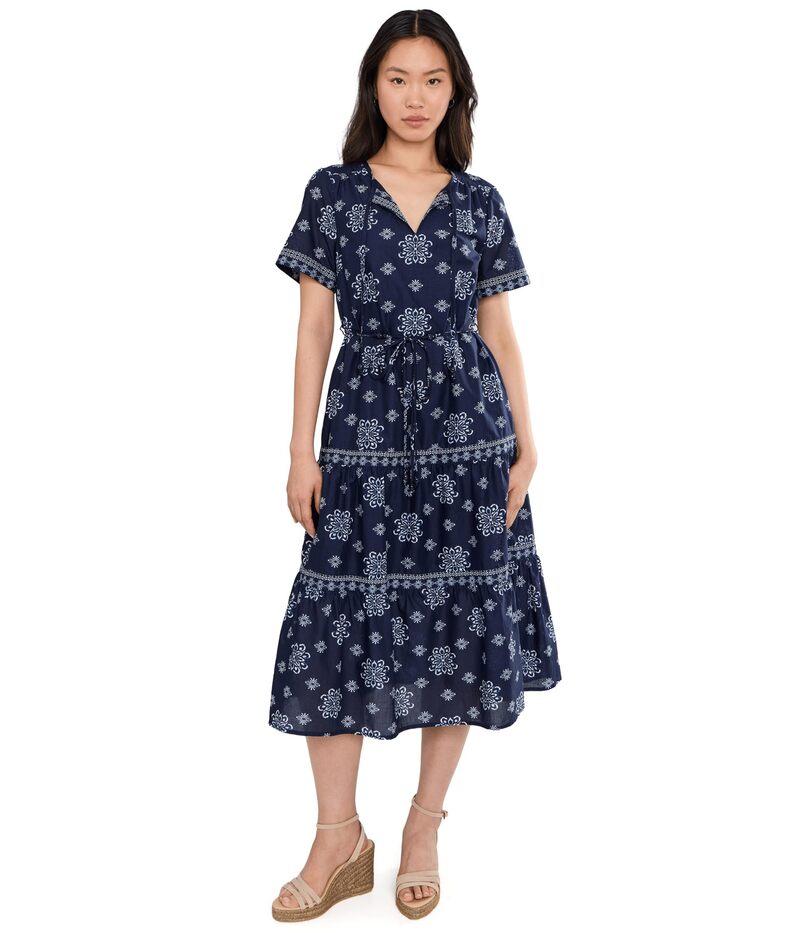 トッミーバハマ レディース トップス ワンピース ミディ Tommy Bahama Coastal Tileshort Sleeve Midi Dress Coastline｜ReVida 店
