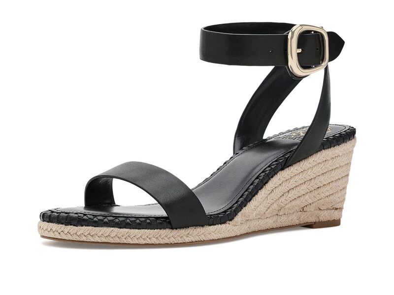 ヴィンスカムート レディース シューズ 踵 サンダル アンクル Vince Camuto Fainel Ankle Strap Espadrille Wedge Sandals Black 黒いこと