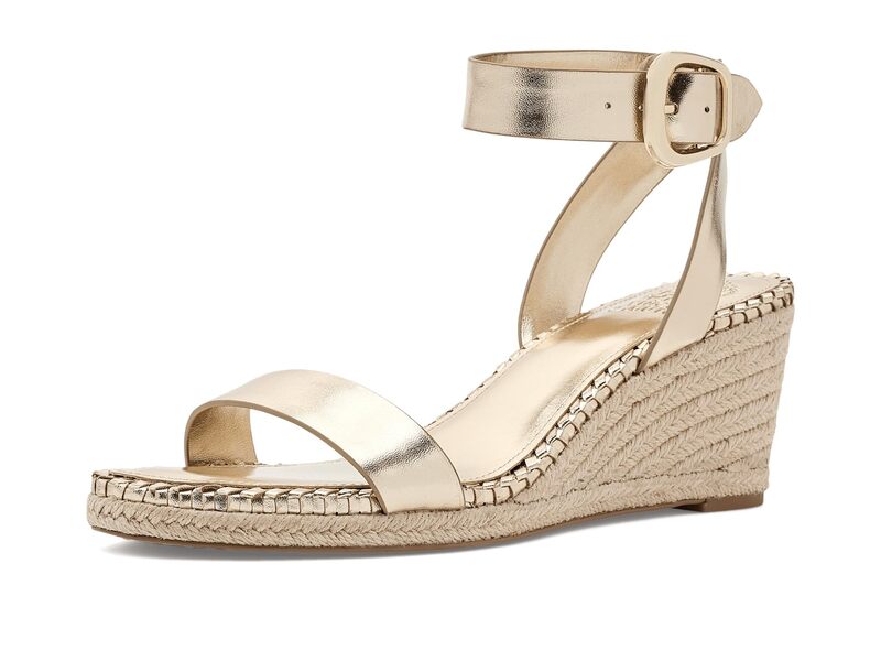 ヴィンスカムート レディース シューズ 踵 サンダル アンクル Vince Camuto Fainel Ankle Strap Espadrille Wedge Sandals Egyptian Gold ゴールド