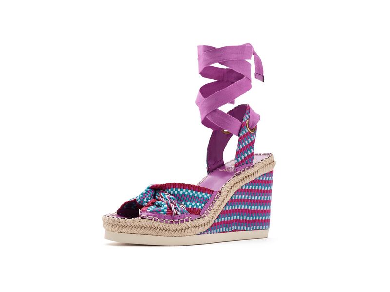 ヴィンスカムート レディース シューズ 踵 サンダル スピード競技 Vince Camuto Bealie Woven Lace Up Wedge Sandals Orchid Multi マルチ色つや