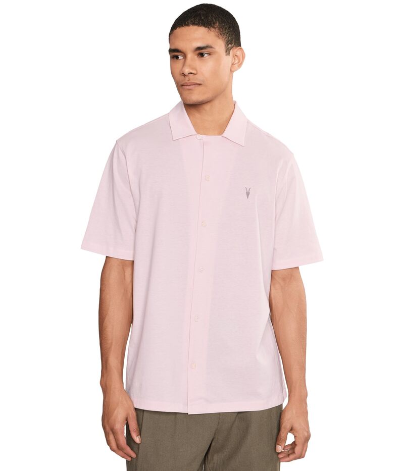 オールセインツ メンズ トップス プルオーバー AllSaints Hudson Short Sleeve Shirt Seashell Pink サクラ色