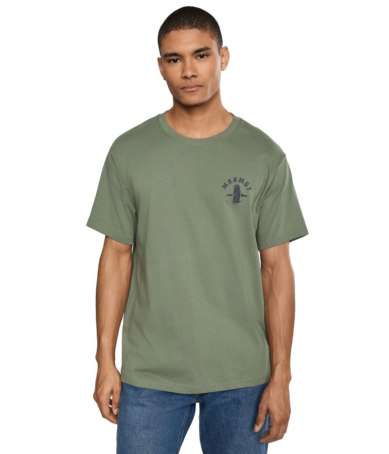 モルモット メンズ トップス プルオーバー Marmot MMW Circle Critter Tee Olive Grove オリーブ
